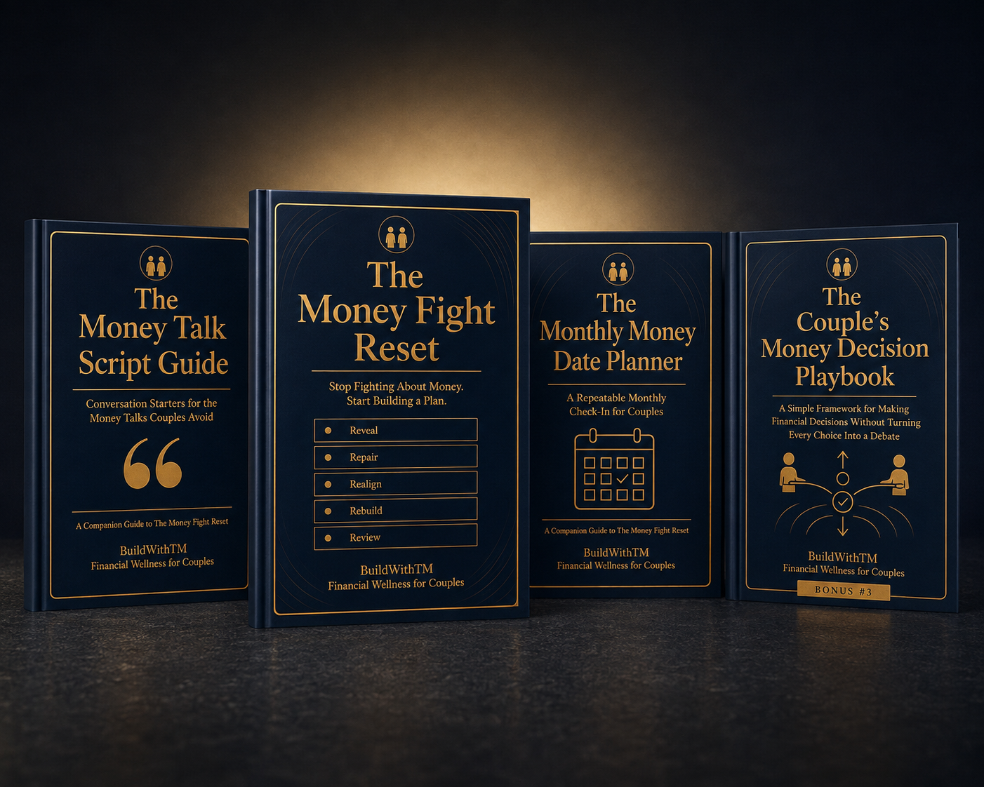 The Money Fight Reset bundle showing the main guide and all three bonus guides together